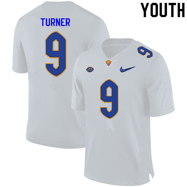 Youth #9 DJ Turner Pitt Panthers College Football Jerseys Sale-White